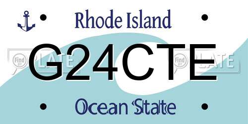 G24CTE Rhode Island License Plate
