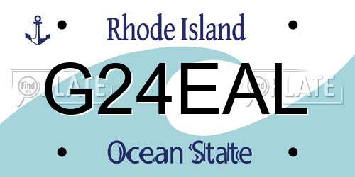 G24EAL Rhode Island License Plate