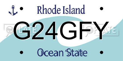 G24GFY Rhode Island License Plate