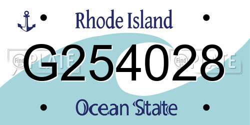 G254028 Rhode Island License Plate