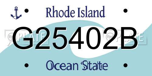 G25402B Rhode Island License Plate