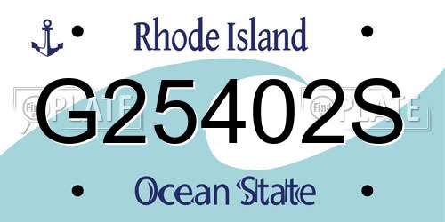 G25402S Rhode Island License Plate