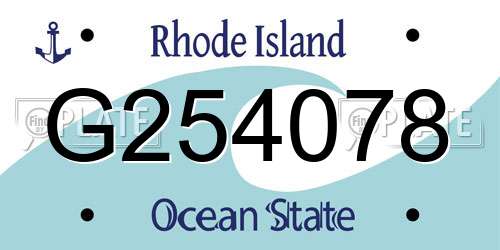 G254078 Rhode Island License Plate