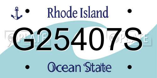 G25407S Rhode Island License Plate