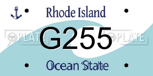 G255 Rhode Island License Plate
