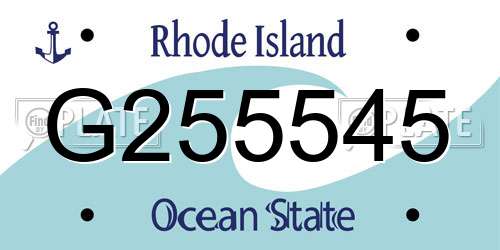 G255545 Rhode Island License Plate