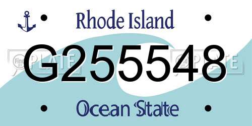 G255548 Rhode Island License Plate