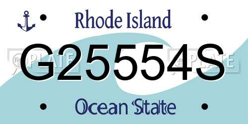 G25554S Rhode Island License Plate