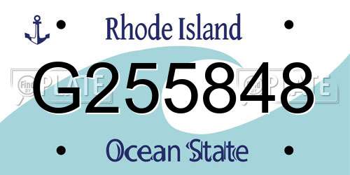 G255848 Rhode Island License Plate