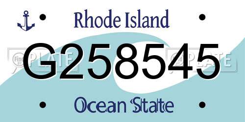 G258545 Rhode Island License Plate
