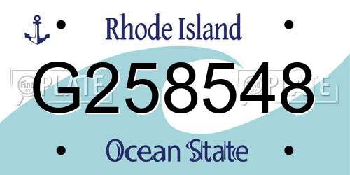 G258548 Rhode Island License Plate