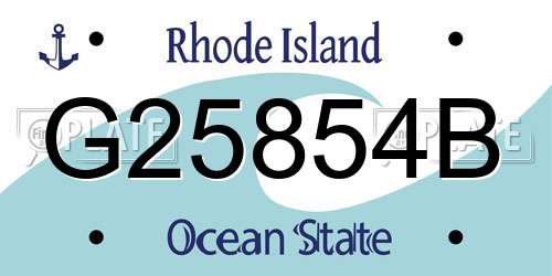 G25854B Rhode Island License Plate