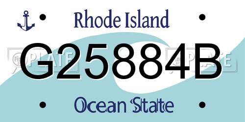G25884B Rhode Island License Plate