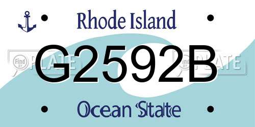 G2592B Rhode Island License Plate
