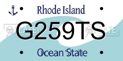 G259TS Rhode Island License Plate