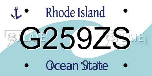 G259ZS Rhode Island License Plate