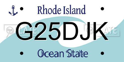 G25DJK Rhode Island License Plate