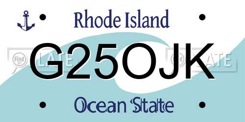 G25OJK Rhode Island License Plate