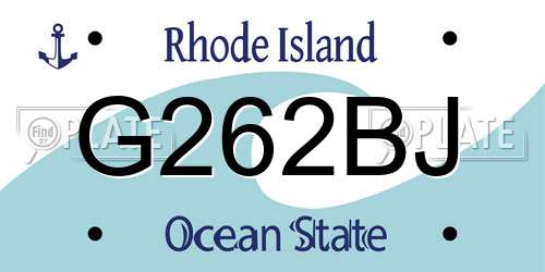 G262BJ Rhode Island License Plate