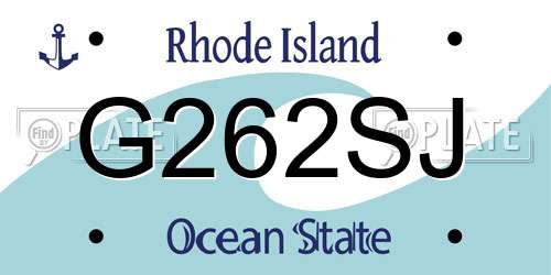 G262SJ Rhode Island License Plate