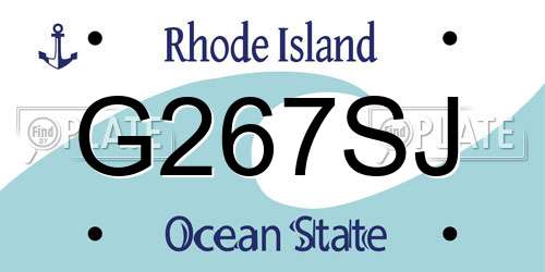 G267SJ Rhode Island License Plate