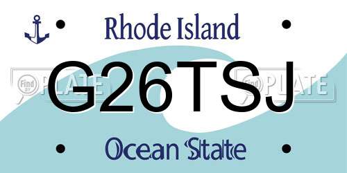 G26TSJ Rhode Island License Plate