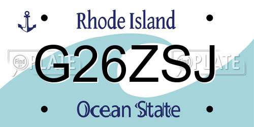 G26ZSJ Rhode Island License Plate