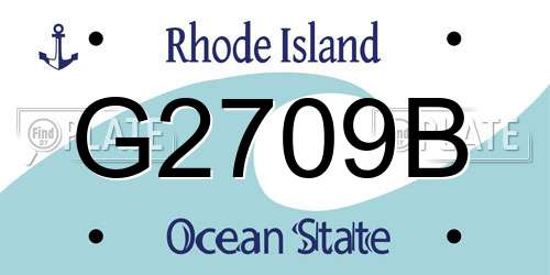 G2709B Rhode Island License Plate