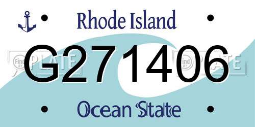 G271406 Rhode Island License Plate