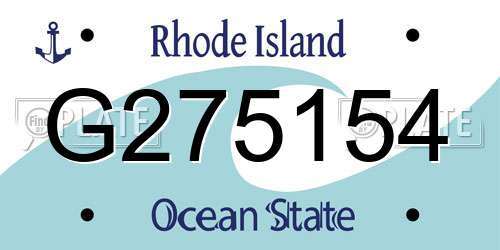 G275154 Rhode Island License Plate