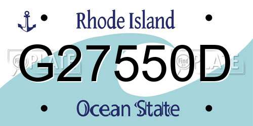 G27550D Rhode Island License Plate