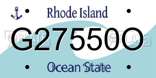 G27550O Rhode Island License Plate
