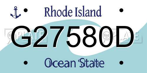 G27580D Rhode Island License Plate