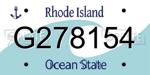 G278154 Rhode Island License Plate