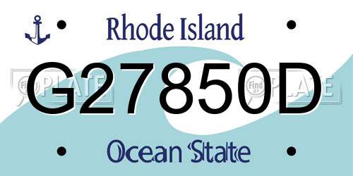 G27850D Rhode Island License Plate