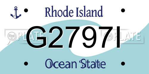 G2797I Rhode Island License Plate
