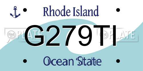G279TI Rhode Island License Plate