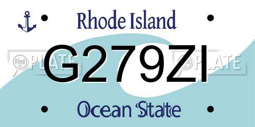 G279ZI Rhode Island License Plate