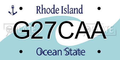 G27CAA Rhode Island License Plate
