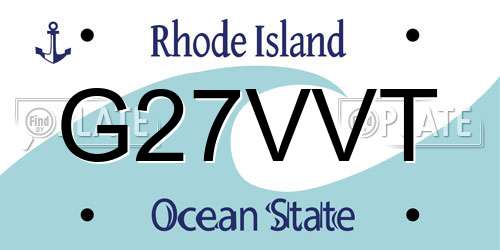 G27VVT Rhode Island License Plate