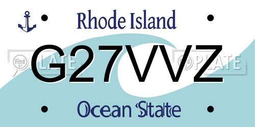 G27VVZ Rhode Island License Plate