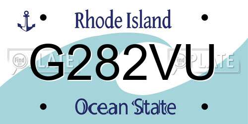 G282VU Rhode Island License Plate