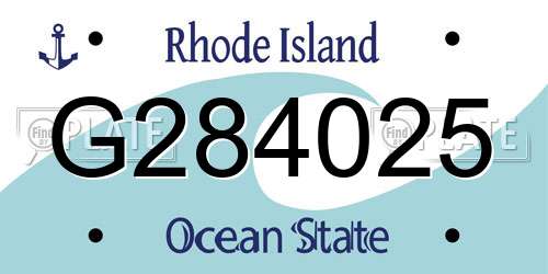 G284025 Rhode Island License Plate