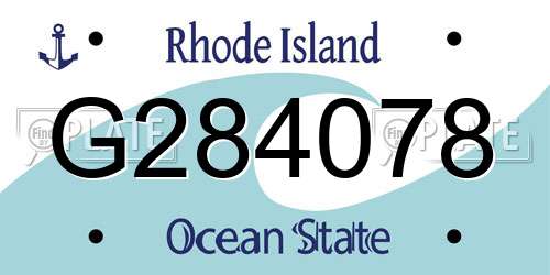 G284078 Rhode Island License Plate