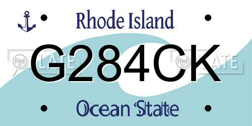 G284CK Rhode Island License Plate