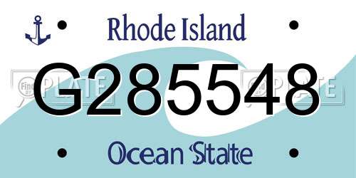 G285548 Rhode Island License Plate
