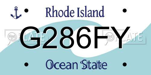 G286FY Rhode Island License Plate