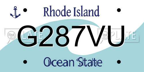 G287VU Rhode Island License Plate