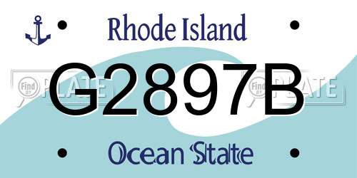 G2897B Rhode Island License Plate