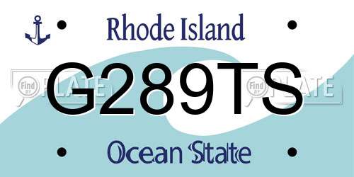G289TS Rhode Island License Plate